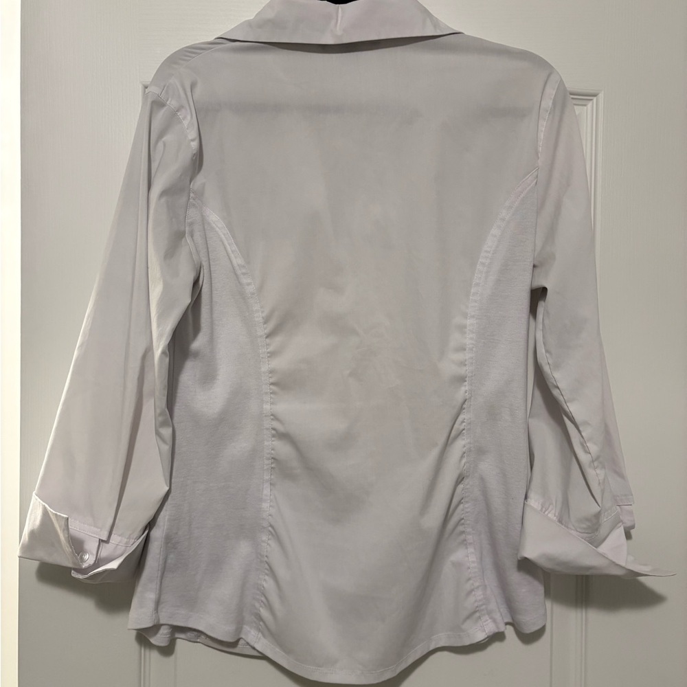 White Button-Front Blouse